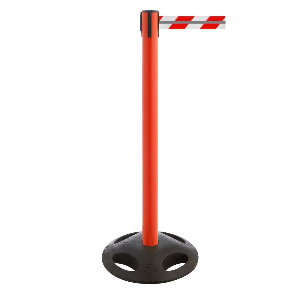 Número de imagen del producto 1: Poste para acordonar con cintas GLA 25-D REFLECTO, de RS-GUIDESYSTEMS®, longitud 3,5 m, anchura 50 mm, Poste rojo, cinta roja/blanca