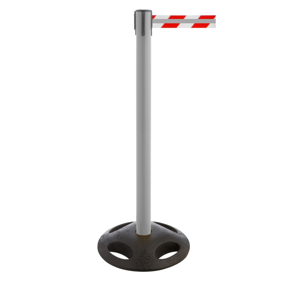 Número de imagen del producto 1: Poste para acordonar con cinta GLA 25-A REFLECTO, de RS-GUIDESYSTEMS®, longitud 3,5 m, anchura 50 mm, Poste antracita, cinta roja/blanca