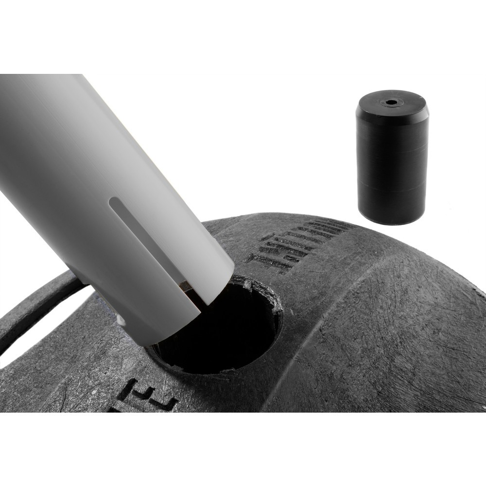 Número de imagen del producto 3: Poste para acordonar con cinta GLA 25-A REFLECTO, de RS-GUIDESYSTEMS®, longitud 3,5 m, anchura 50 mm, Poste antracita, cinta roja/blanca