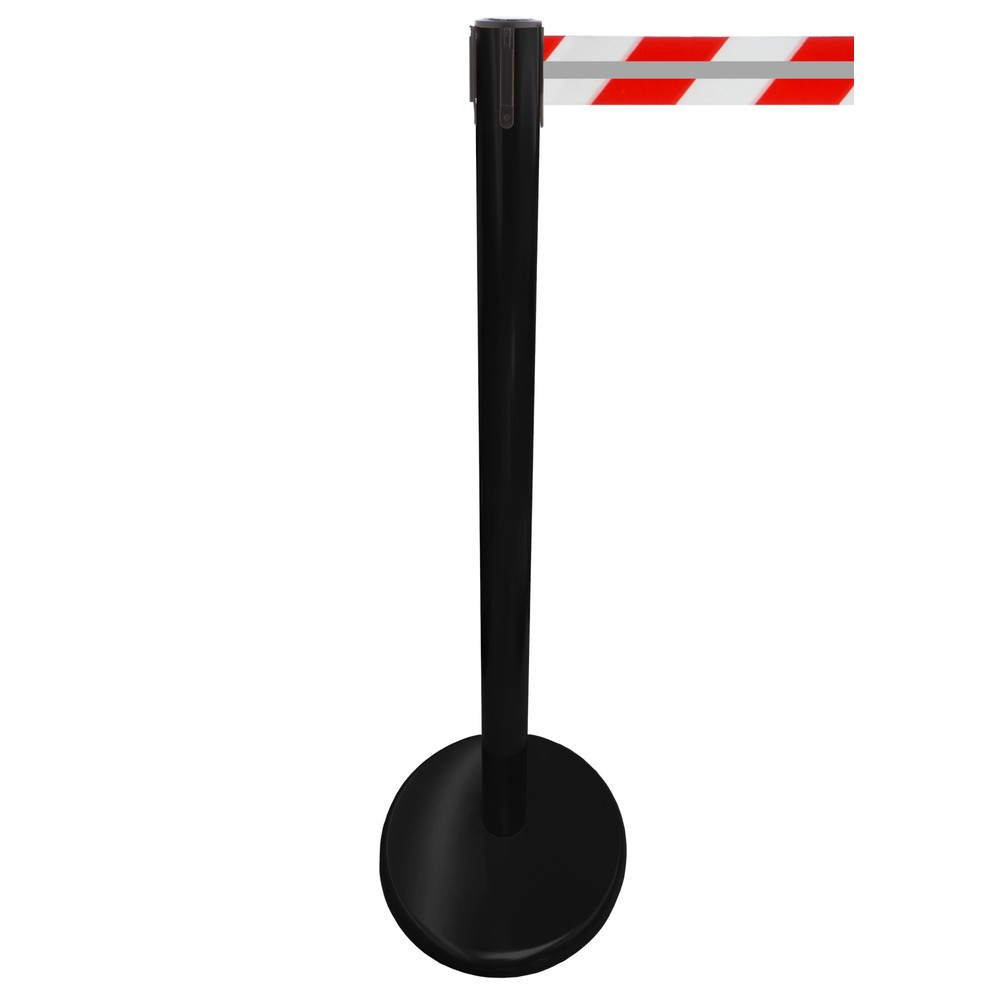 Número de imagen del producto 1: Poste para acordonar con cinta GLA 45-J REFLECTO, de RS-GUIDESYSTEMS®, longitud 2,3 m, anchura 50 mm, Poste negro, cinta roja/blanca