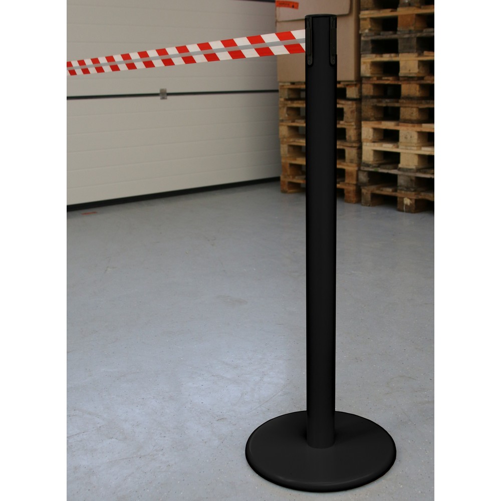 Número de imagen del producto 4: Poste para acordonar con cinta GLA 45-J REFLECTO, de RS-GUIDESYSTEMS®, longitud 3,5 m, anchura 50 mm, Poste negro, cinta roja/blanca