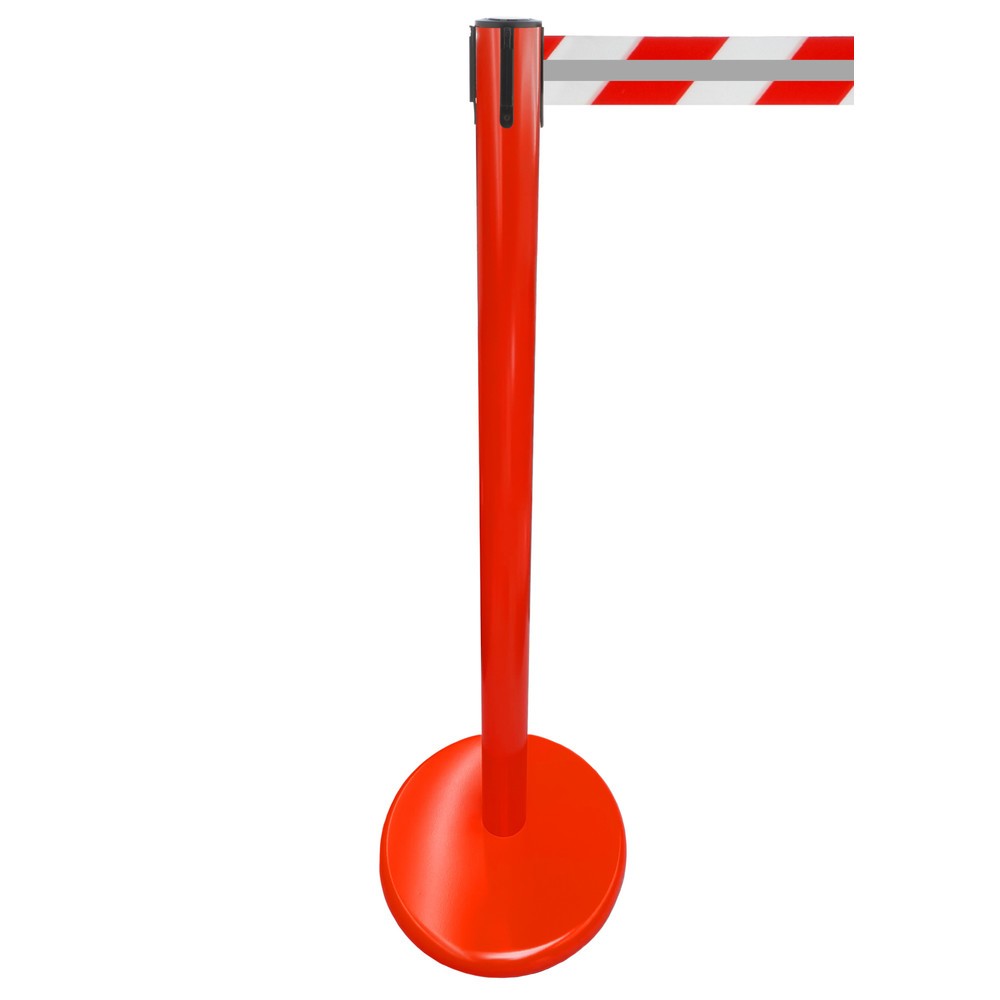 Número de imagen del producto 1: Poste para acordonar con cintas GLA 45-D REFLECTO, de RS-GUIDESYSTEMS®, longitud 2,3 m, anchura 50 mm, Poste rojo, cinta roja/blanca