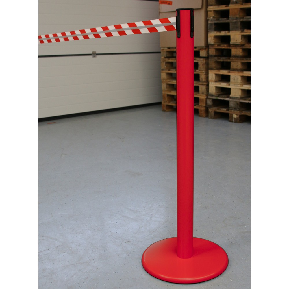 Número de imagen del producto 4: Poste para acordonar con cintas GLA 45-D REFLECTO, de RS-GUIDESYSTEMS®, longitud 2,3 m, anchura 50 mm, Poste rojo, cinta roja/blanca