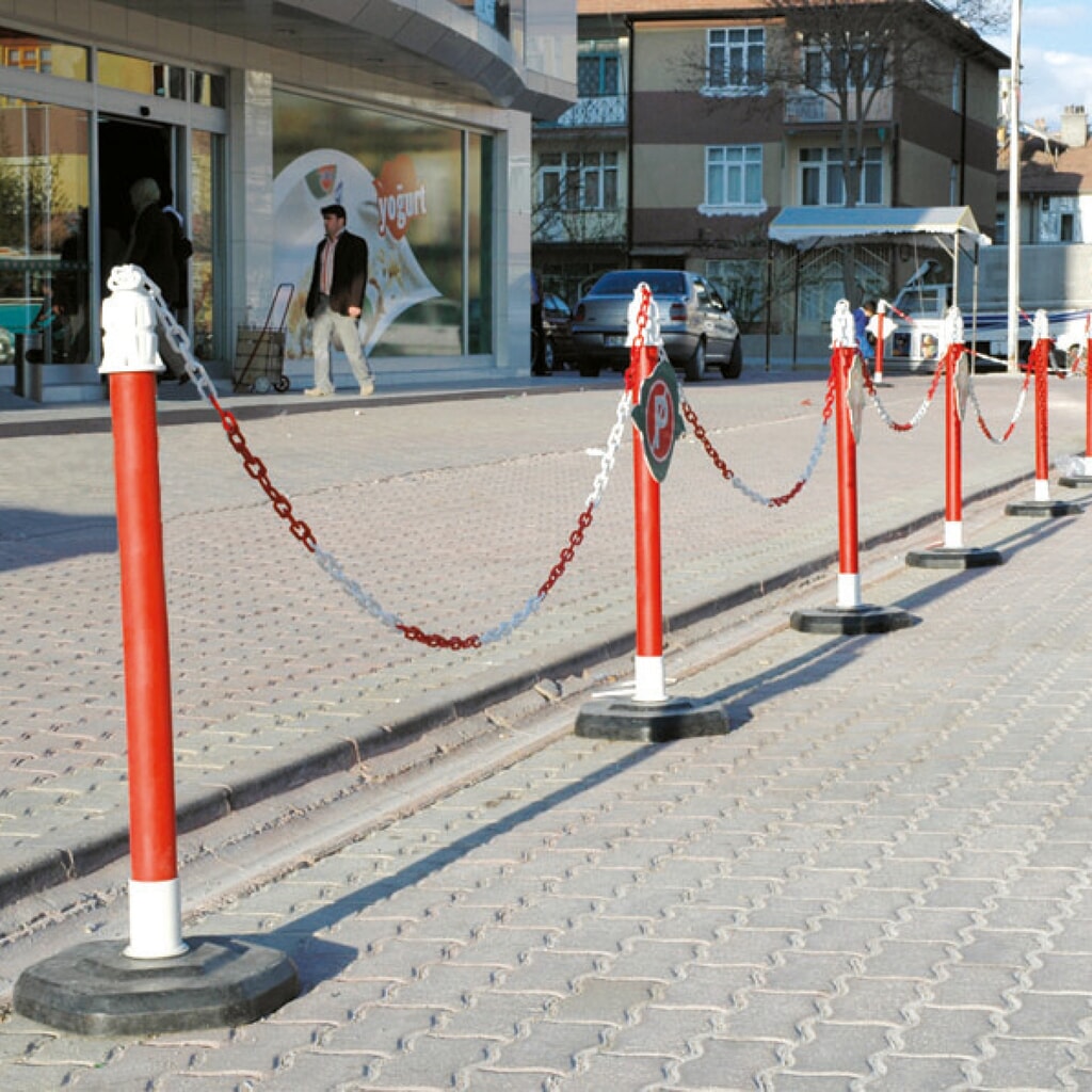 Número de imagen del producto 2: Poste para cadenas, Ø 63 mm, rojo