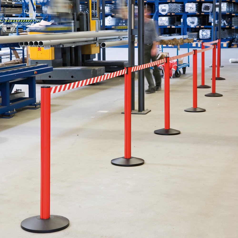 Número de imagen del producto 2: Poste para cinta industrial, premium, 2.300 mm, poste amarillo, cinta amarilla/negra