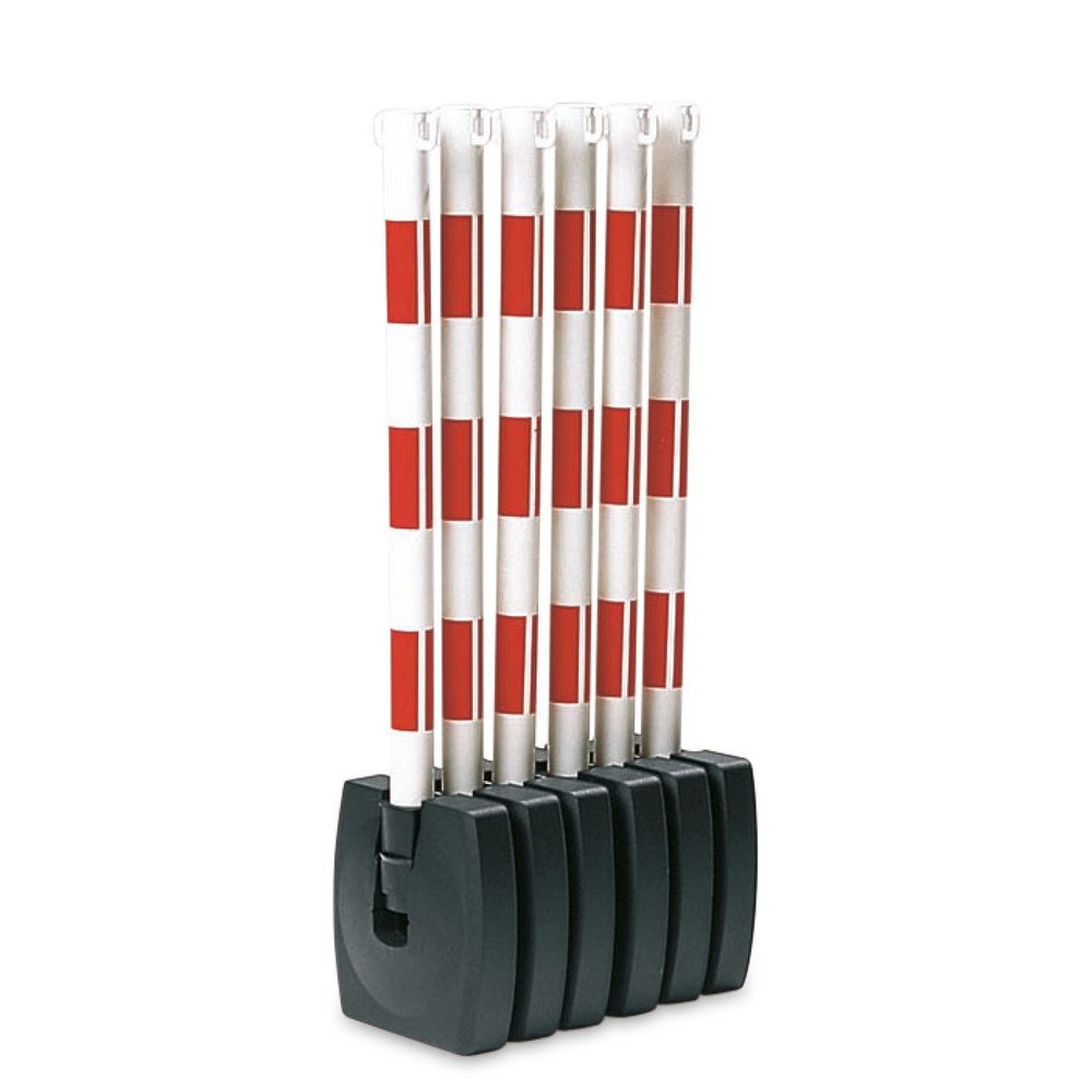 Número de imagen del producto 1: Poste para cadenas con base plegable, negro/amarillo