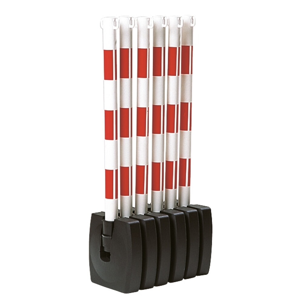 Número de imagen del producto 6: Poste para cadenas con base plegable, rojo/blanco