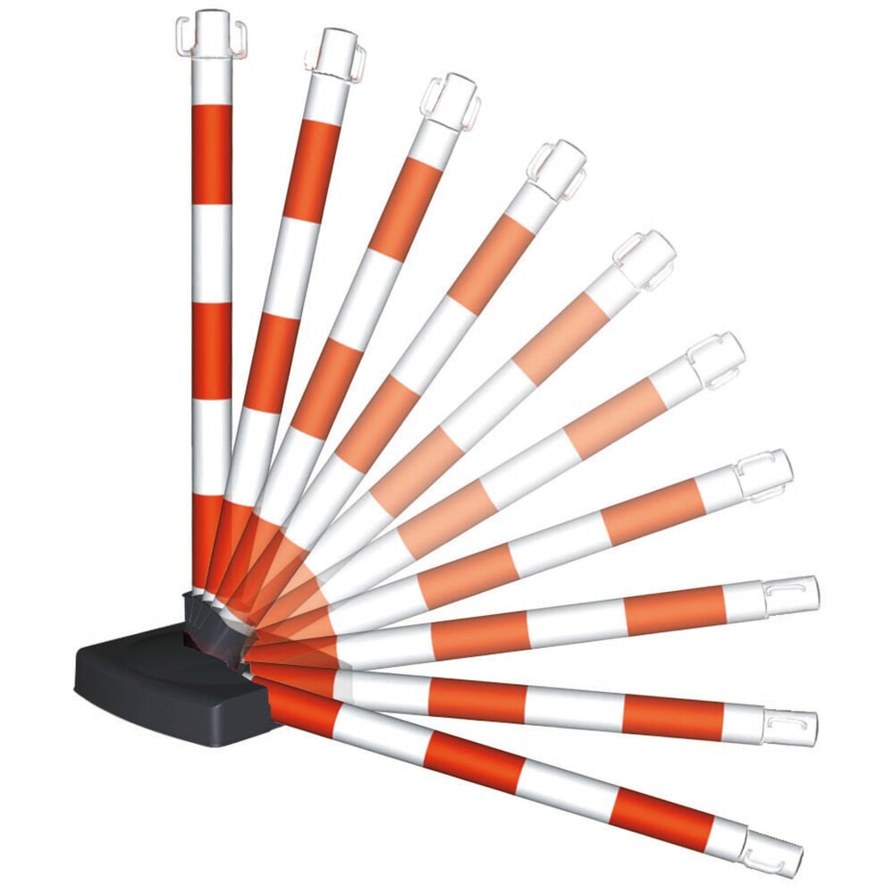 Número de imagen del producto 7: Poste para cadenas con base plegable, rojo/blanco