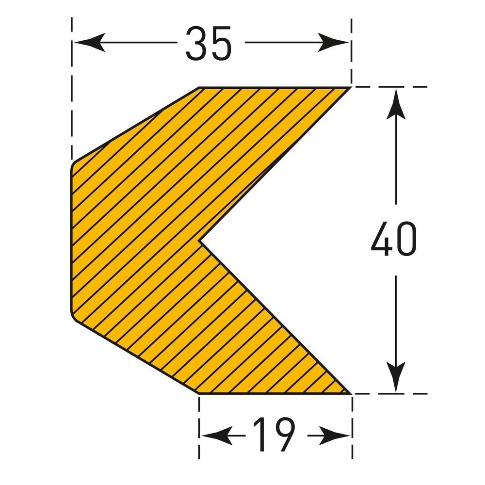 Número de imagen del producto 3: Parachoques para cantos MORAVIA, trapezoidal, autoadhesivo, 35 x 40 x 1 m (alto x ancho x largo)