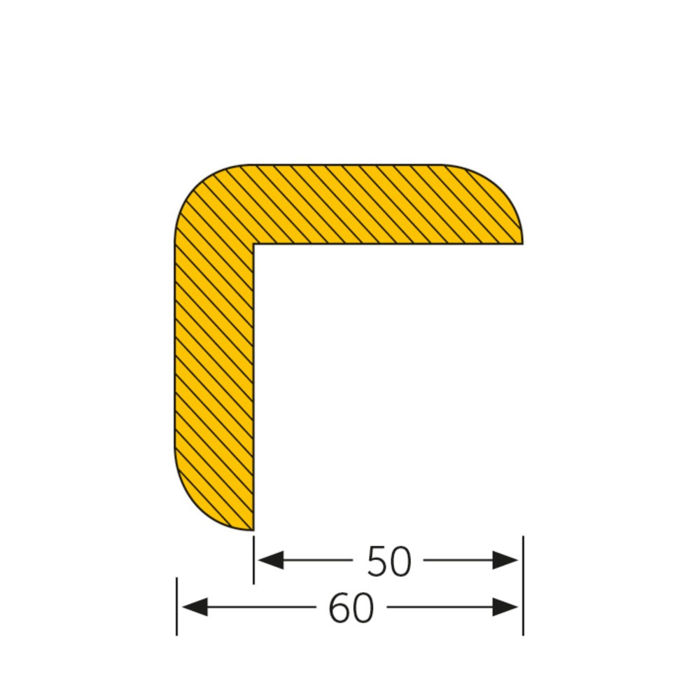 Número de imagen del producto 2: Parachoques para cantos MORAVIA con forma de ángulo agudo, autoadhesivo, 60 x 60 x 1 m (alto x ancho x largo)