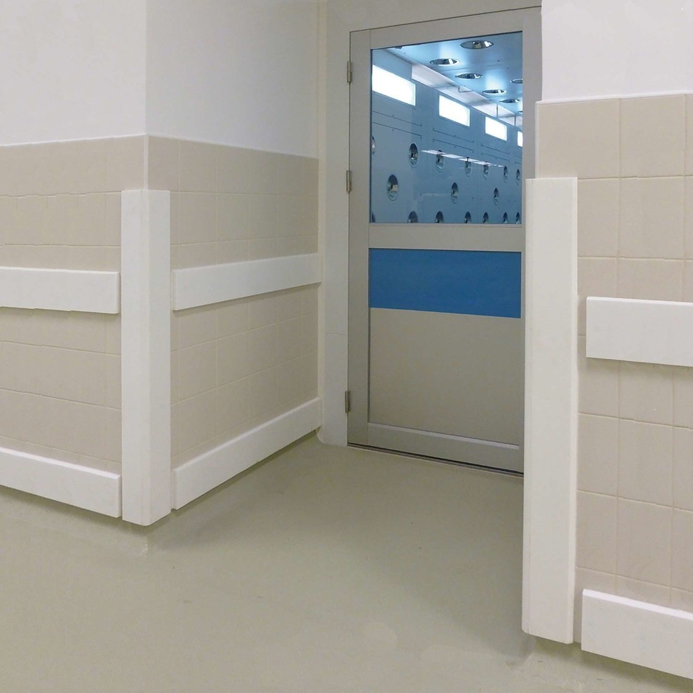 Número de imagen del producto 5: Protección contra impactos para pared MORAVIA, para montaje, 150 x 10 mm x 2.060 mm (alto x ancho x largo), blanco