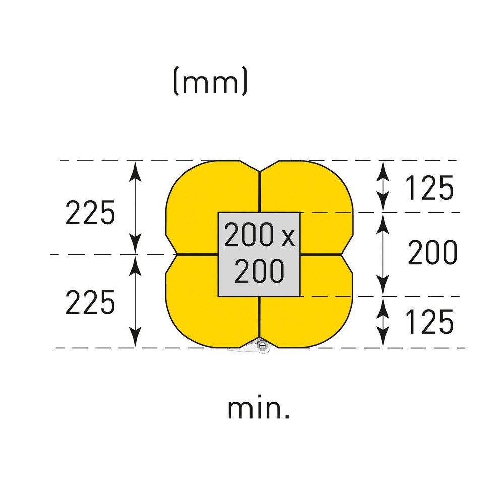 Número de imagen del producto 7: Protector anticolisión de columnas MORAVIA, altura 1.100 mm, para dimensiones de columna 200-300 x 200-300 mm (ancho x fondo)