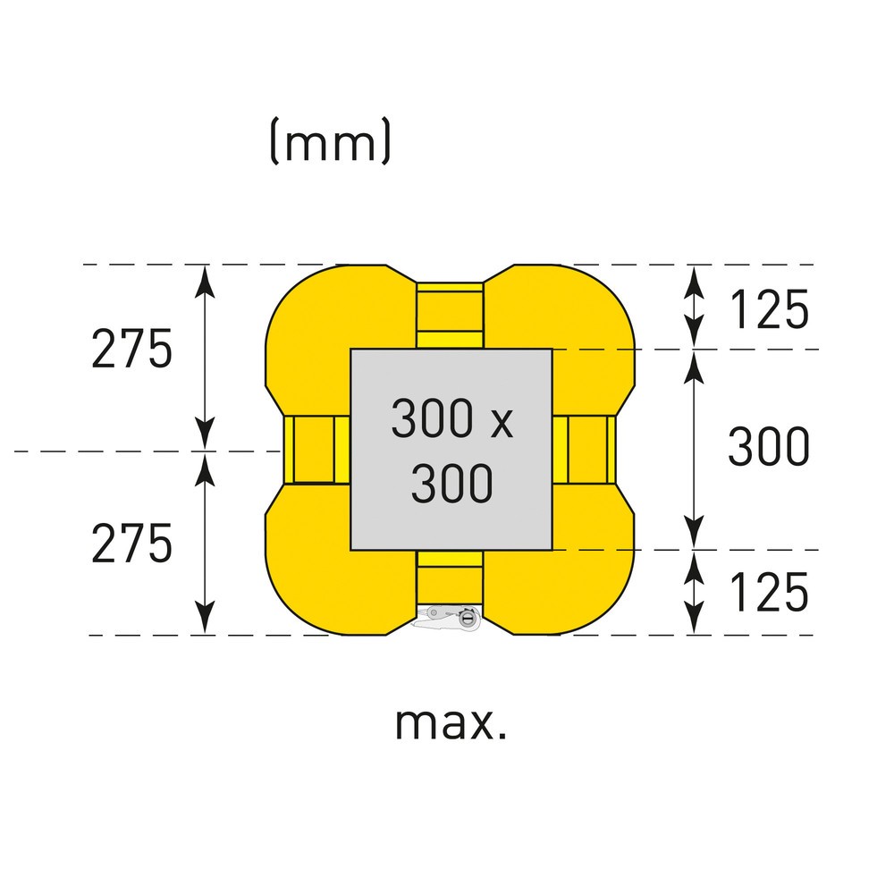 Número de imagen del producto 8: Protector anticolisión de columnas MORAVIA, altura 1.100 mm, para dimensiones de columna 200-300 x 200-300 mm (ancho x fondo)