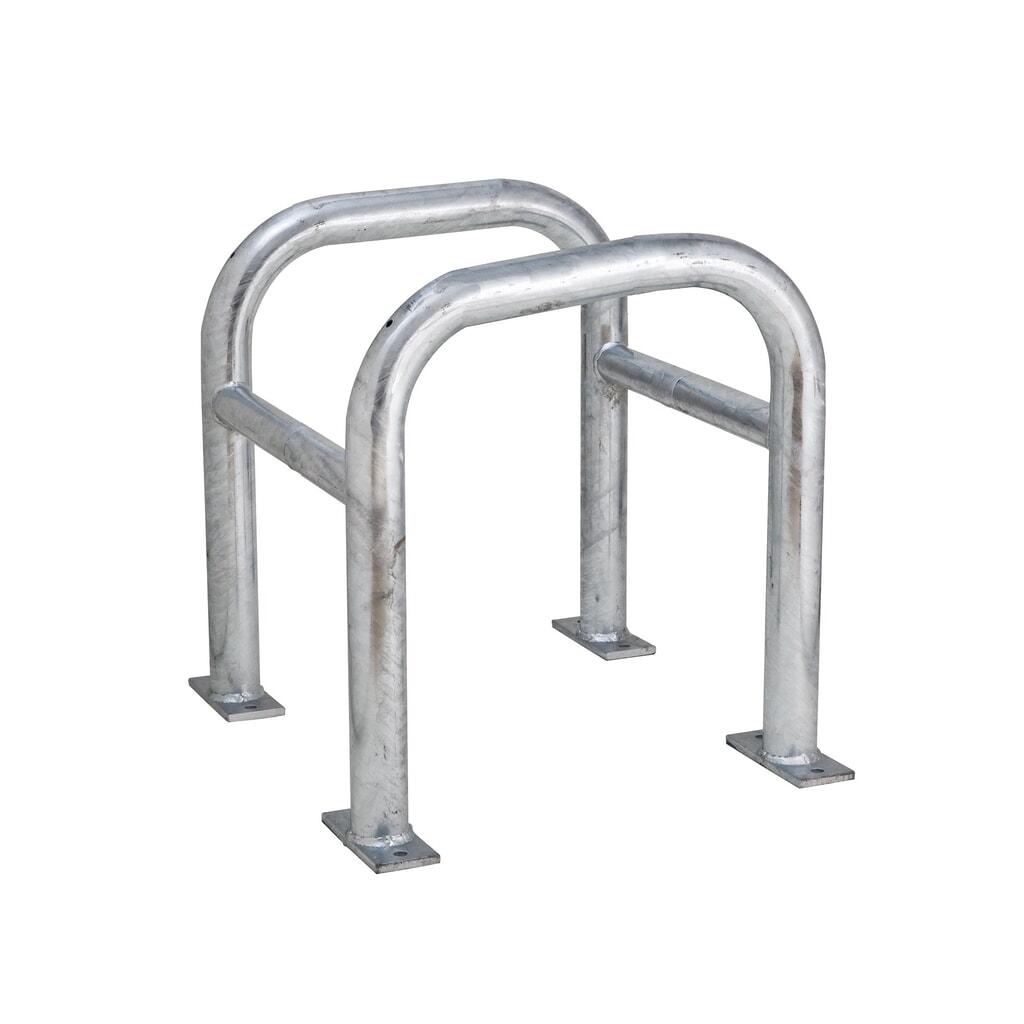 Número de imagen del producto 1: Protección anticolisión para columnas MORAVIA, aplicación exterior, galvanizado en caliente, altura de 600 mm, para dimensiones de columna 400 x 400 mm (ancho x fondo)