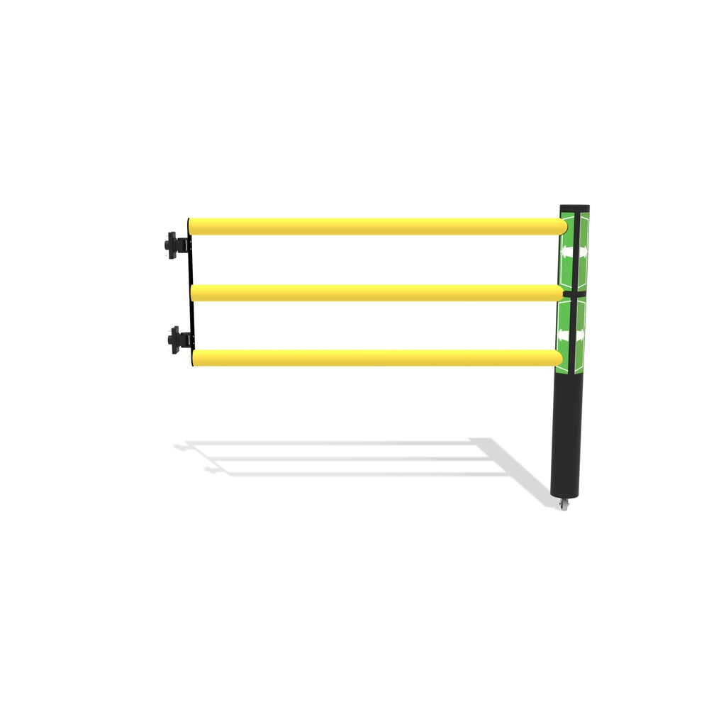 Puerta abatible para rieles de seguridad «Delta», alto x ancho 1200 x 1500 mm, con rollo Imagen del producto: Puerta abatible para rieles de seguridad «Delta», alto x ancho 1200 x 1500 mm, con rollo