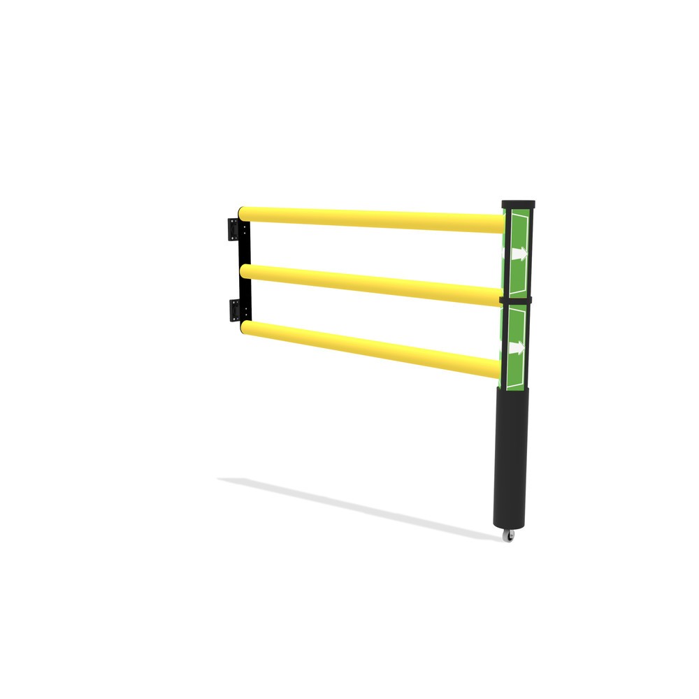 Número de imagen del producto 2: Puerta abatible para rieles de seguridad «Delta», alto x ancho 1200 x 1500 mm, con rollo