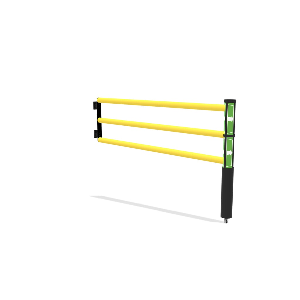 Puerta abatible para rieles de seguridad «Delta», alto x ancho 1200 x 2.000 mm, con rollo Número de imagen del producto 2: Puerta abatible para rieles de seguridad «Delta», alto x ancho 1200 x 2.000 mm, con rollo