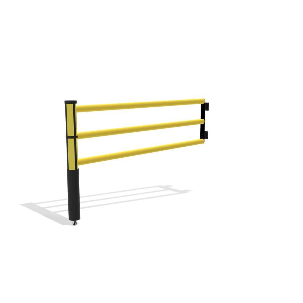 Puerta abatible para rieles de seguridad «Delta», alto x ancho 1200 x 2.000 mm, con rollo Número de imagen del producto 4: Puerta abatible para rieles de seguridad «Delta», alto x ancho 1200 x 2.000 mm, con rollo