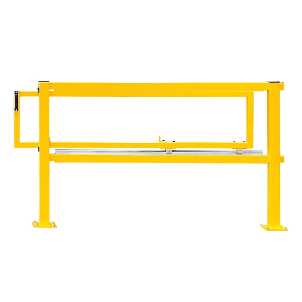 Número de imagen del producto 1: Puerta corredera MORAVIA para barandilla de protección antichoques BLACK PULL S-Line, amarilla, para anclar con tacos, con placa de suelo