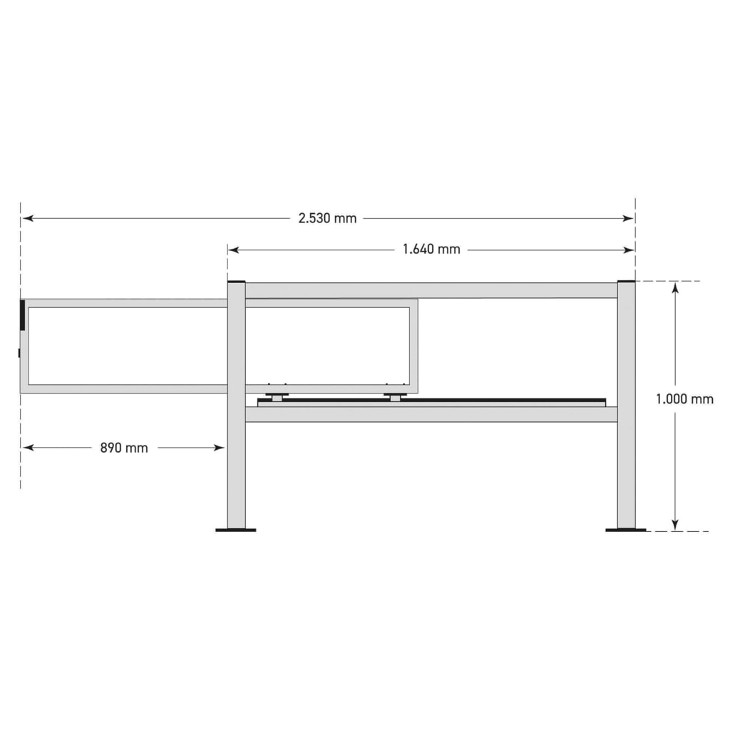 Puerta corredera MORAVIA para barandilla de protección antichoques BLACK PULL S-Line, amarilla, para anclar con tacos, con placa de suelo Número de imagen del producto 3: Puerta corredera MORAVIA para barandilla de protección antichoques BLACK PULL S-Line, amarilla, para anclar con tacos, con placa de suelo