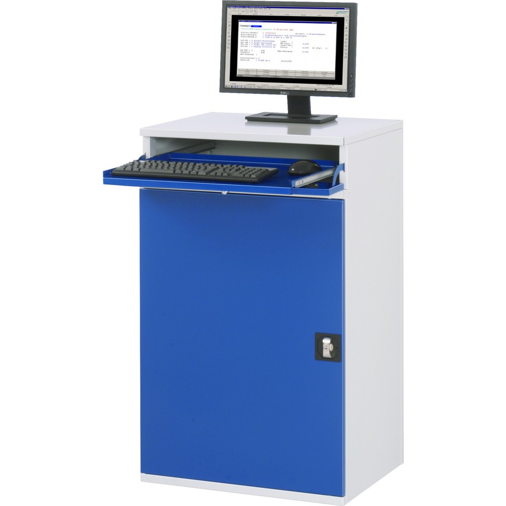Número de imagen del producto 2: Armario para ordenador RAU, H x A x F 1.060 x 650 x 520 mm, con 1 puerta batiente y bandeja extraíble para el teclado