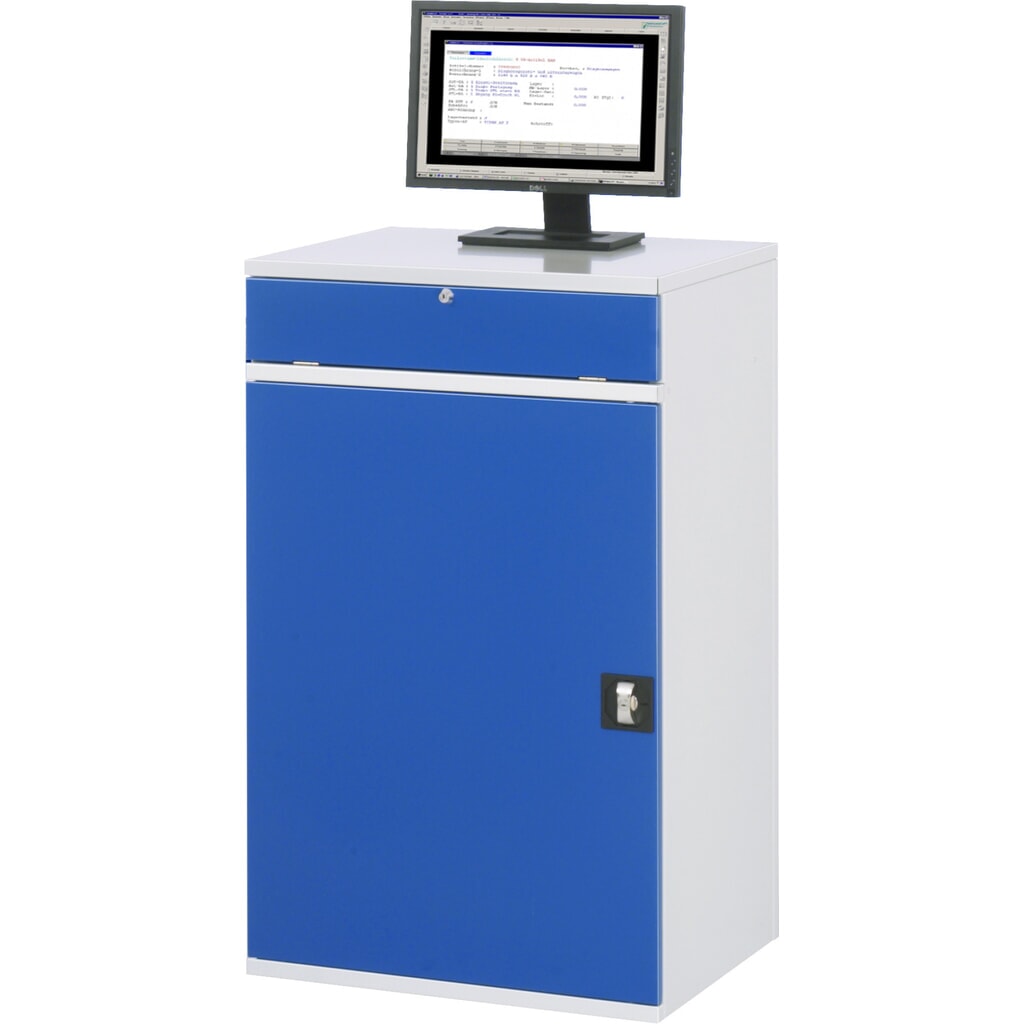 Número de imagen del producto 3: Armario para ordenador RAU, H x A x F 1.060 x 650 x 520 mm, con 1 puerta batiente y bandeja extraíble para el teclado