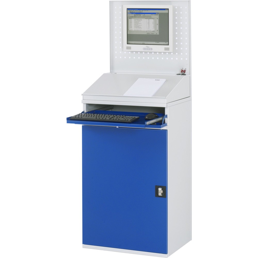 Número de imagen del producto 2: Armario para ordenador RAU, H x A x F 1.770 x 650 x 520 mm, con 1 puerta batiente y bandeja extraíble para el teclado
