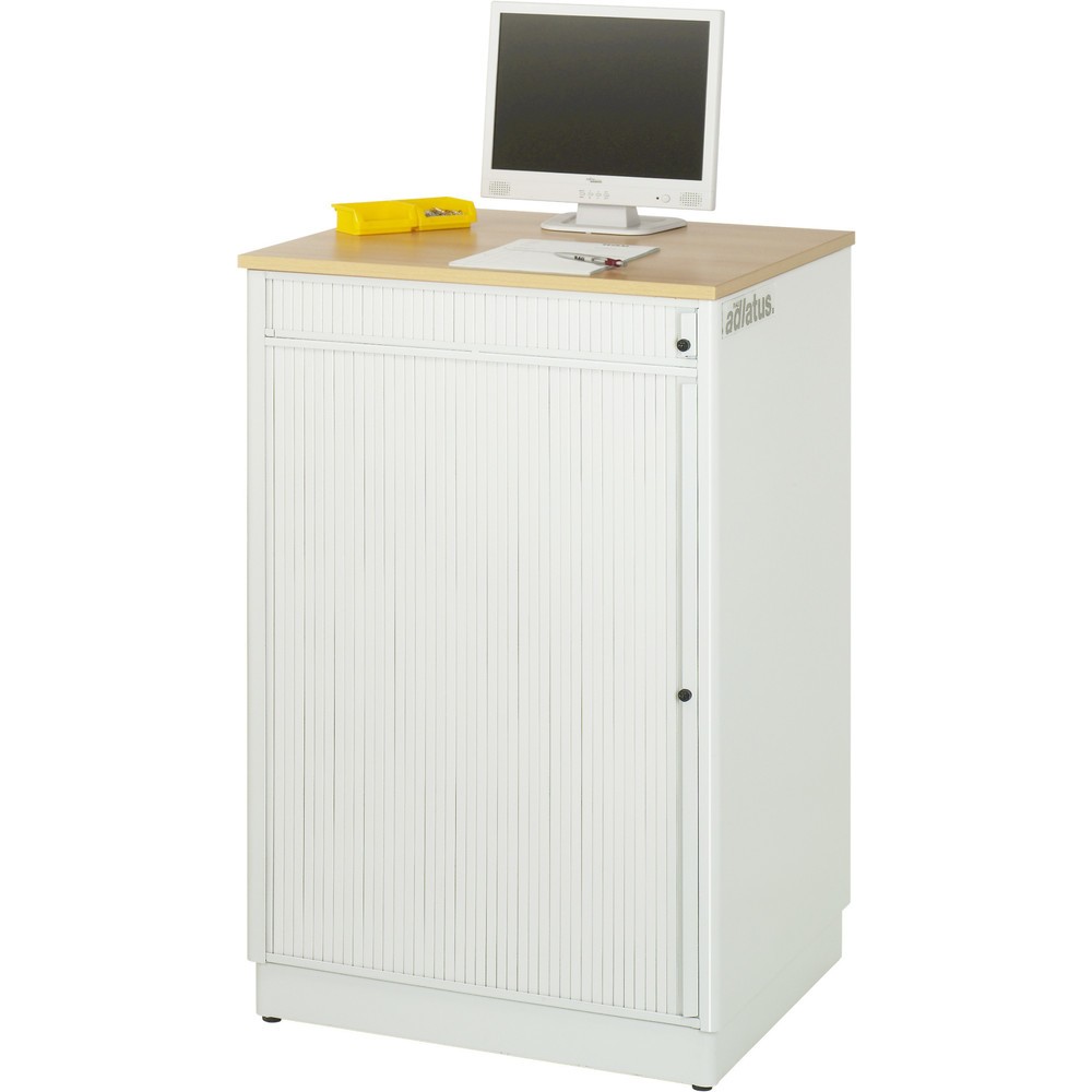 Número de imagen del producto 3: Módulos para ordenador RAU, H x A x F 1.100 x 720 x 660 mm, tablero de trabajo decorado en haya, con persianas, regleta de enchufes