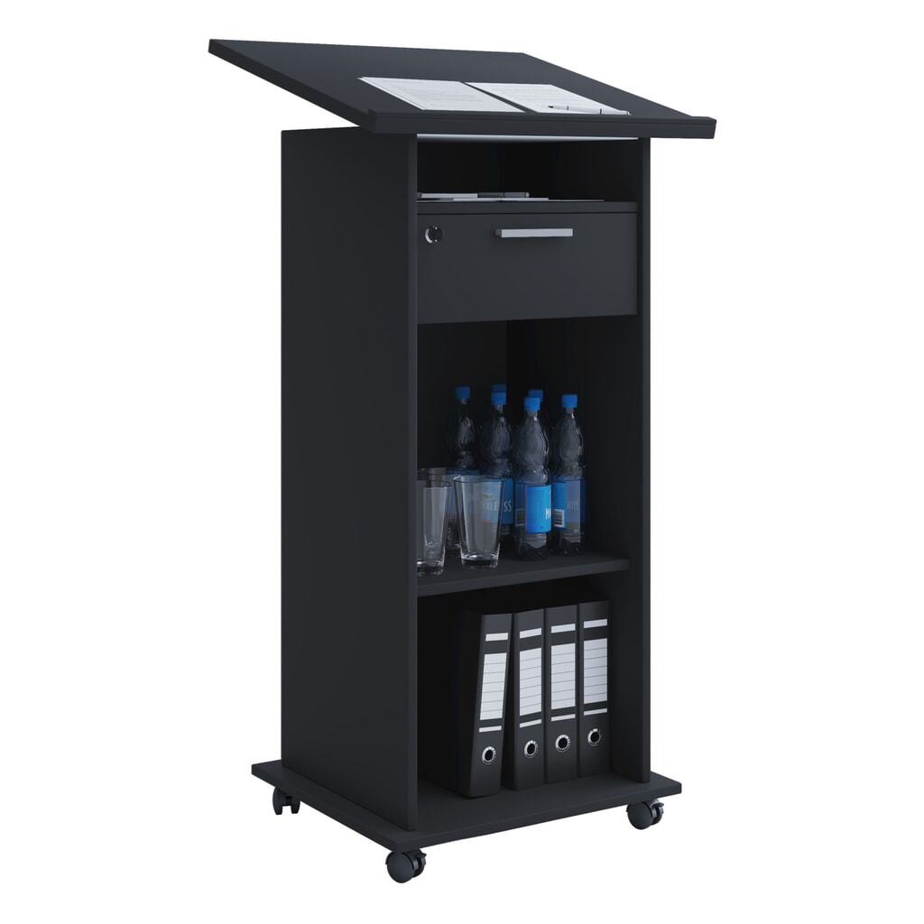 Atril rodante VCM Melta, negro Imagen del producto: Atril rodante VCM Melta, negro
