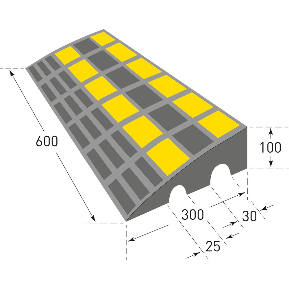Número de imagen del producto 2: Rampa para bordillos SCHULTE, goma dura, Al x An x P: 100 x 600 x 300 mm