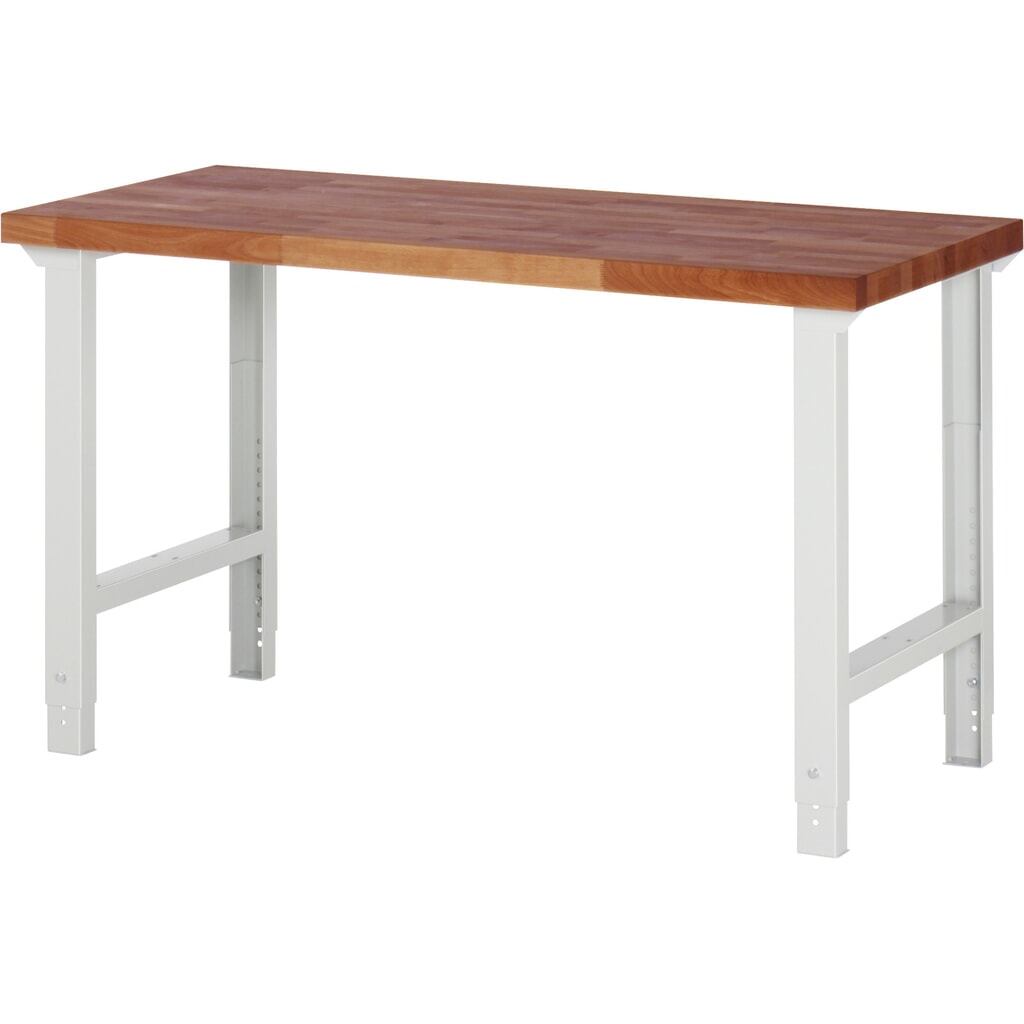 Imagen del producto: Banco de trabajo pesado RAU serie 7000, encimera de haya roja maciza, HxAxF 790-1.140 x 1.500 x 700 mm