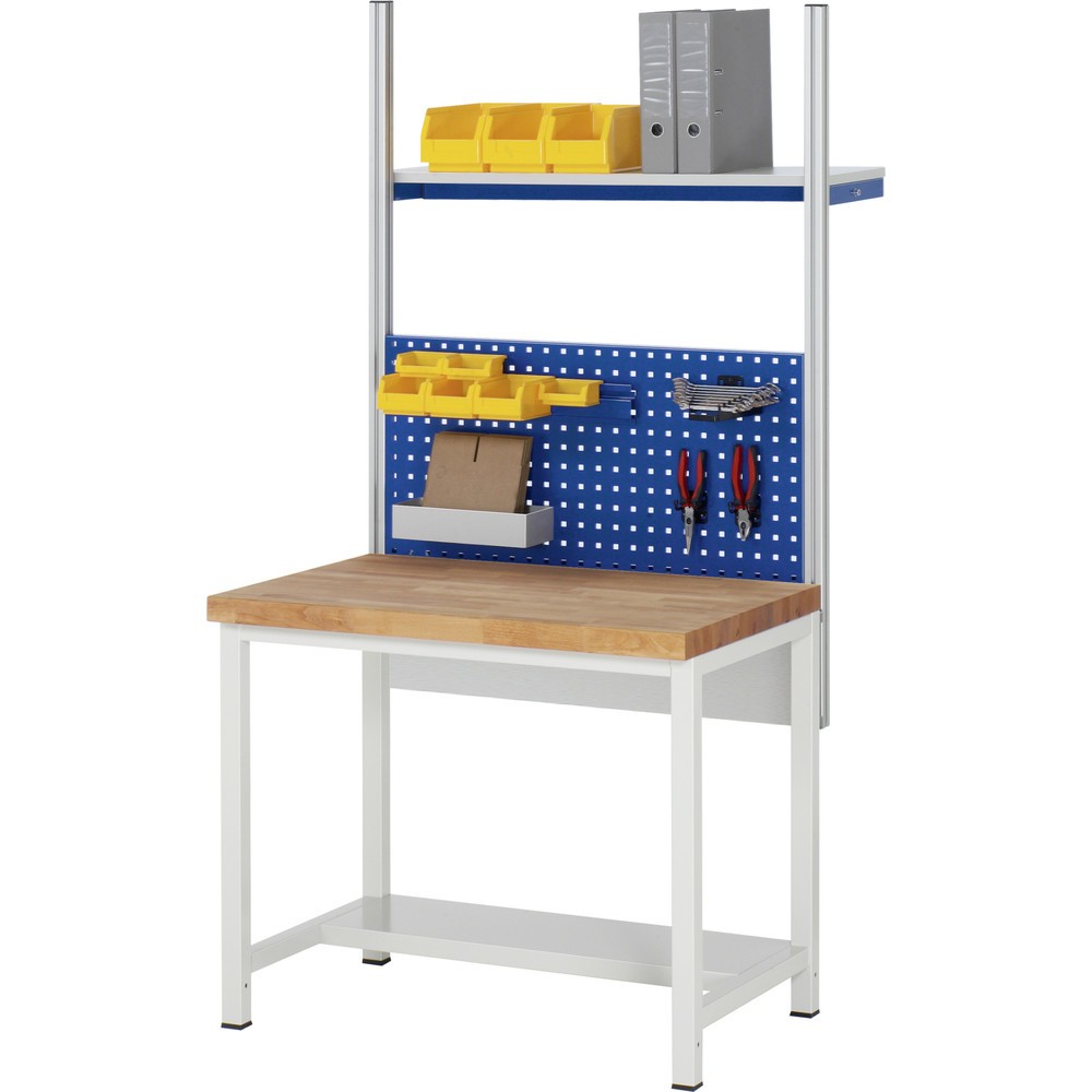 Número de imagen del producto 4: Banco de trabajo pesado RAU serie 8000, 1 estante inferior de 320 mm de profundidad, HxAxF 840-1.040 x 1.000 x 900 mm