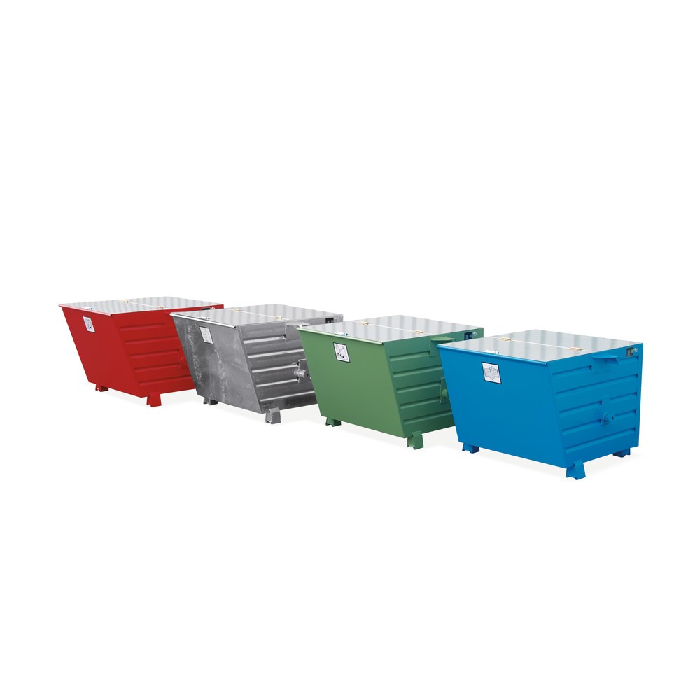 Número de imagen del producto 2: Bauer® Volquete apilable, pintado, volumen 0,55 m³, RAL 6011 verde reseda