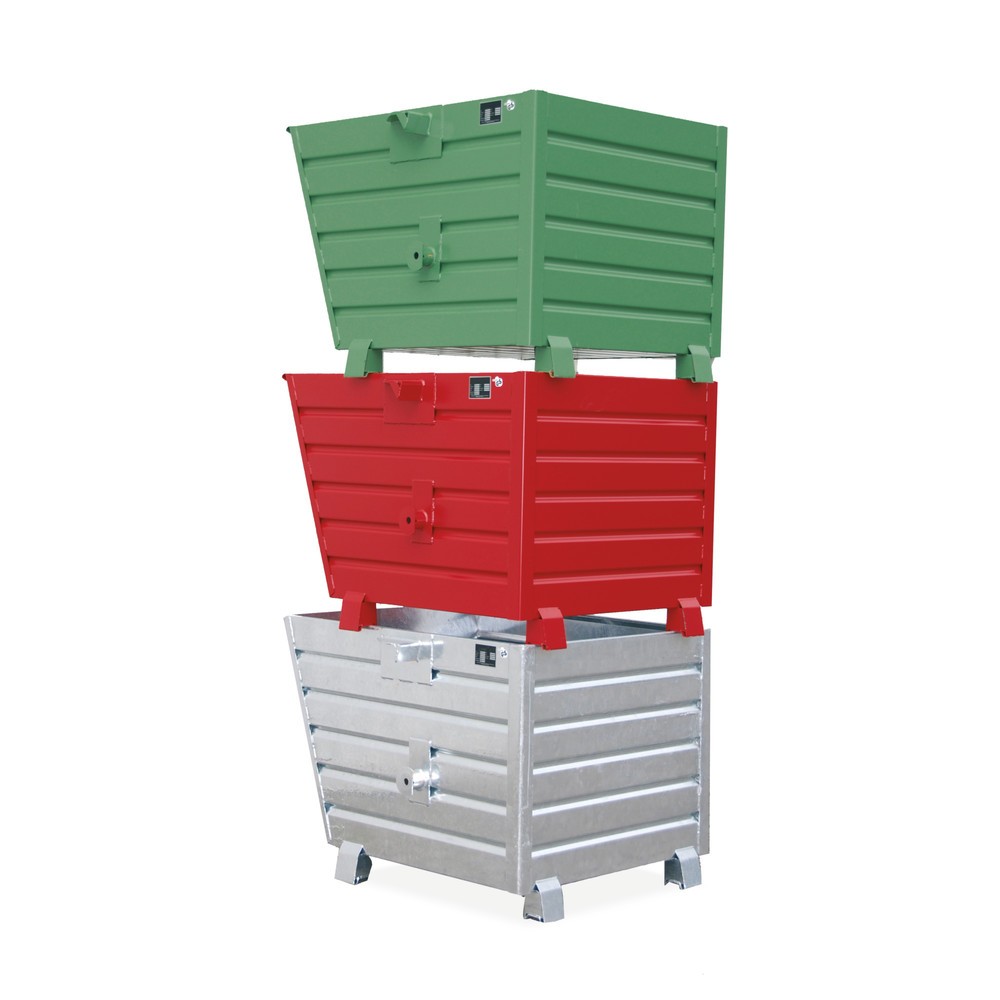 Imagen del producto: Recipiente de vuelco Bauer® apilable, galvanizado, volumen 0,9 m³