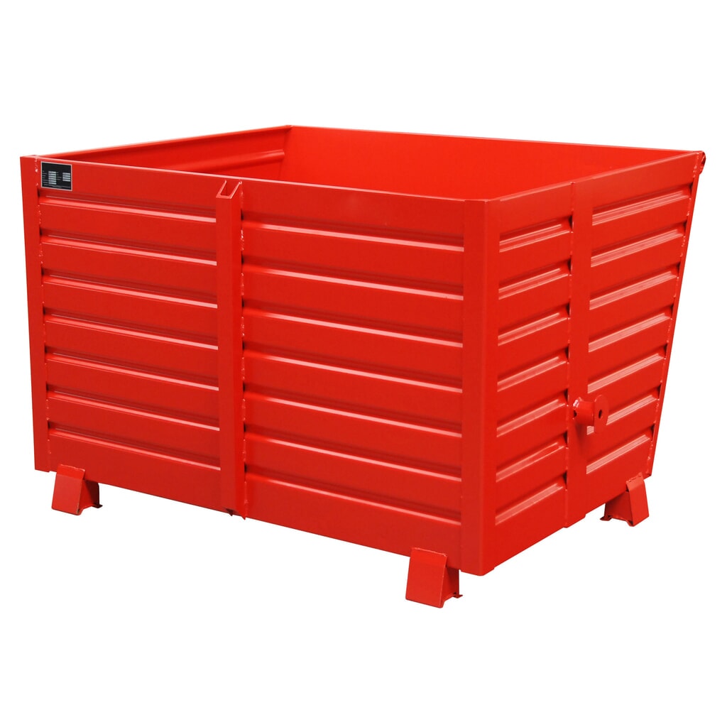 Bauer® Volquete apilable, pintado, volumen 1,5 m³, RAL 3000 rojo fuego Imagen del producto: Bauer® Volquete apilable, pintado, volumen 1,5 m³, RAL 3000 rojo fuego