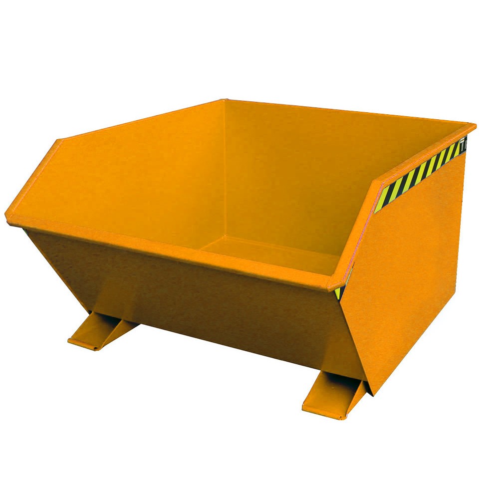 Imagen del producto: Bauer® Volquete, altura de construcción baja, pintado, volumen 1 m³, RAL 2000 amarillo naranja