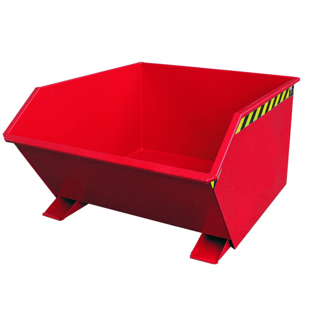 Bauer® Volquete, altura de construcción baja, pintado, volumen 1 m³, RAL 3000 rojo fuego Imagen del producto: Bauer® Volquete, altura de construcción baja, pintado, volumen 1 m³, RAL 3000 rojo fuego