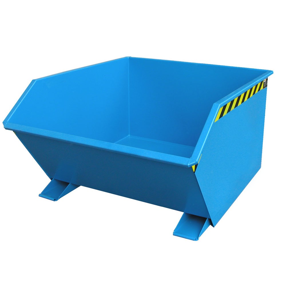 Imagen del producto: Bauer® Volquete, altura de construcción baja, pintado, volumen 1 m³, RAL 5012 azul luminoso