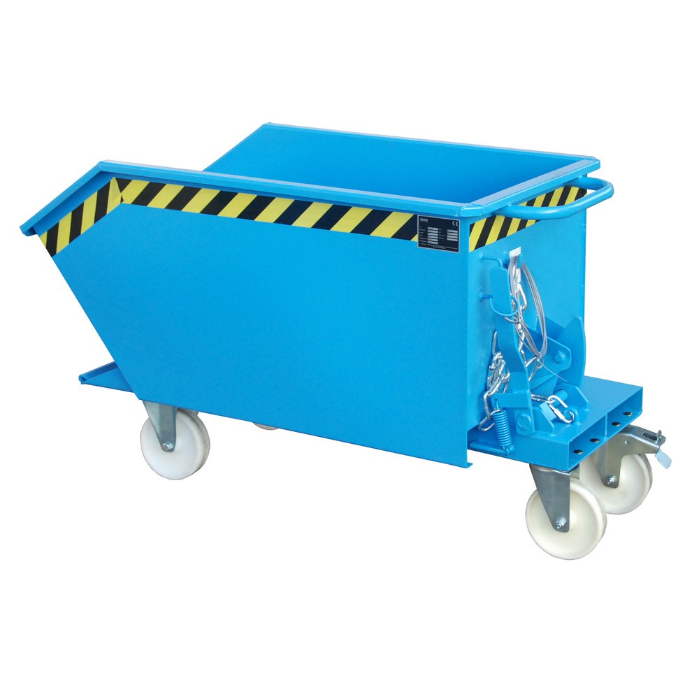 Imagen del producto: Bauer® Volquete, altura de construcción baja, pintado, volumen 0,3 m³, RAL 5012 azul luminoso