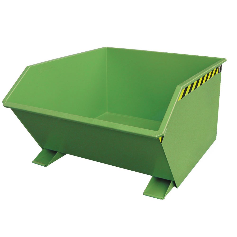 Imagen del producto: Bauer® Volquete, altura de construcción baja, pintado, volumen 1 m³, RAL 6011 verde reseda