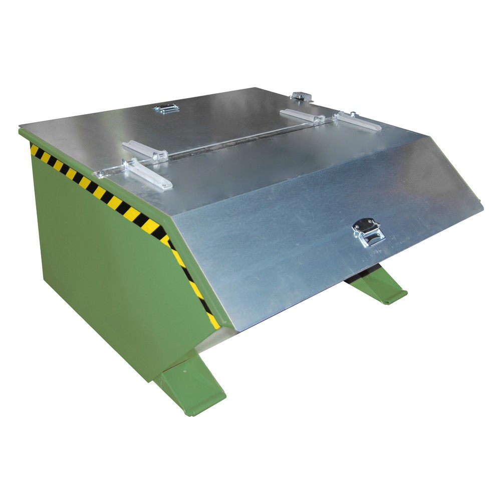 Imagen del producto: Bauer® Volquete, altura de construcción baja, pintado, volumen 0,75 m³, RAL 6011 verde reseda