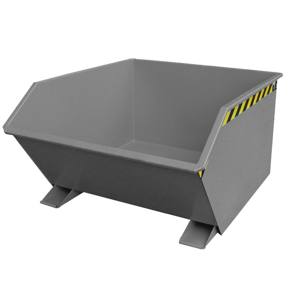 Imagen del producto: Bauer® Volquete, altura de construcción baja, pintado, volumen 1 m³, RAL 7005 gris ratón