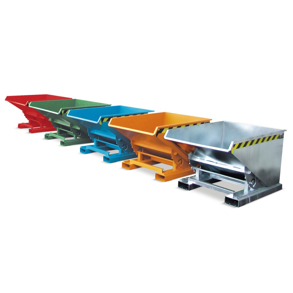 Número de imagen del producto 1: Recipiente de vuelco Bauer® con mecanismo rodante, galvanizado, CC 1.000 kg, volumen 0,9 m³