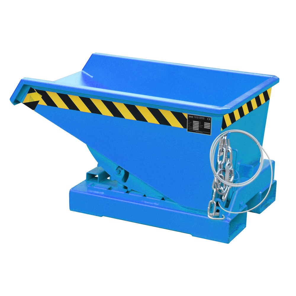 Número de imagen del producto 1: Bauer® Volquete con mecanismo desenrollador de volqueo, pintado, volumen 0,15 m³, RAL 5012 azul luminoso