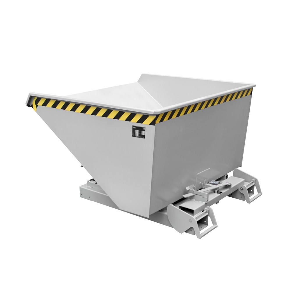 Imagen del producto: Recipiente de vuelco Bauer® con mecanismo rodante automático, CC 1.500 kg, galvanizado, volumen 1,2 m³