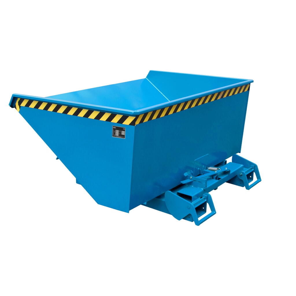 Número de imagen del producto 3: Bauer® Depósito basculante con mecanismo rodante automático, capacidad de carga 1.500 kg, pintado, volumen 1,2 m³, RAL 3000 rojo fuego