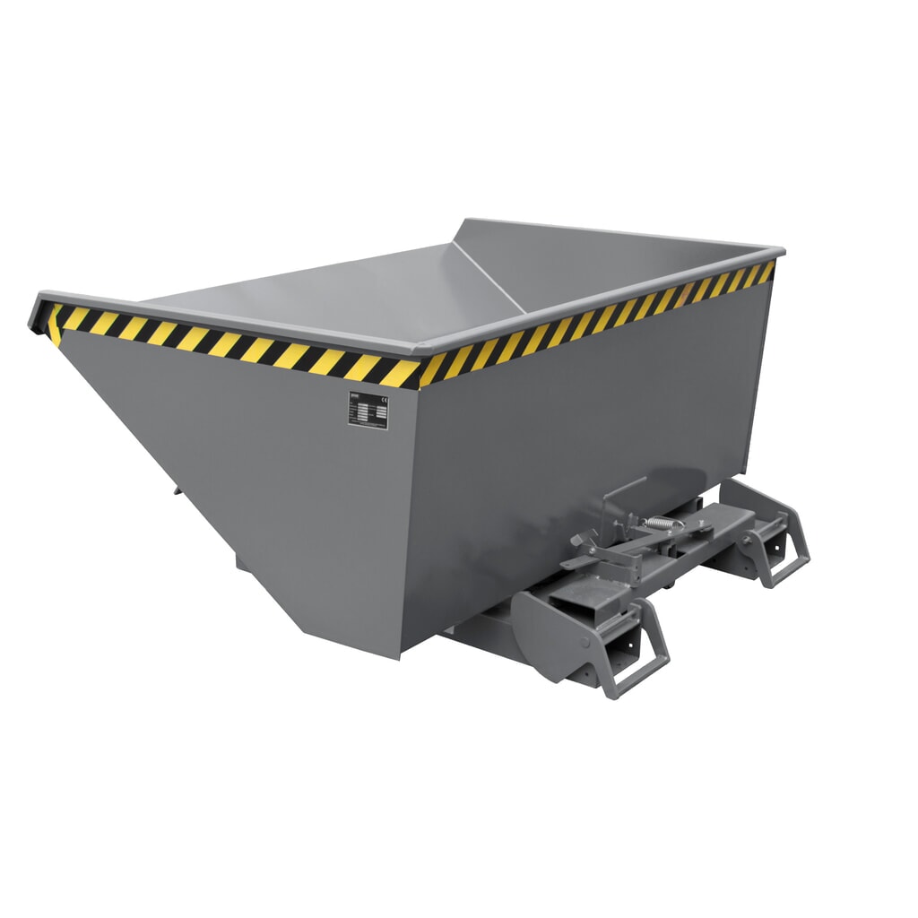 Número de imagen del producto 4: Bauer® Depósito basculante con mecanismo rodante automático, capacidad de carga 1.500 kg, pintado, volumen 1,2 m³, RAL 3000 rojo fuego