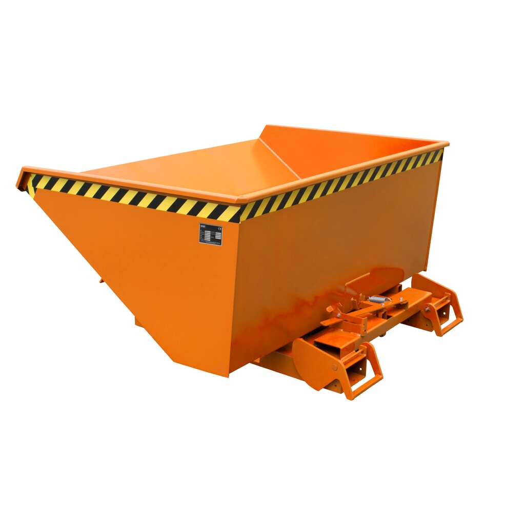 Número de imagen del producto 5: Bauer® Depósito basculante con mecanismo rodante automático, capacidad de carga 1.500 kg, pintado, volumen 1,2 m³, RAL 3000 rojo fuego