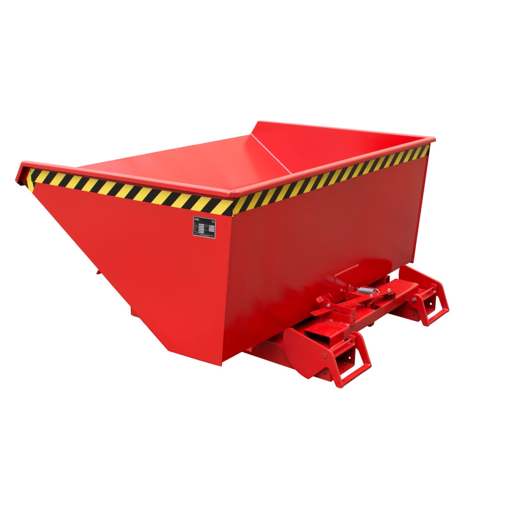 Bauer® Depósito basculante con mecanismo rodante automático, capacidad de carga 1.500 kg, pintado, volumen 1,2 m³, RAL 3000 rojo fuego Número de imagen del producto 6: Bauer® Depósito basculante con mecanismo rodante automático, capacidad de carga 1.500 kg, pintado, volumen 1,2 m³, RAL 3000 rojo fuego