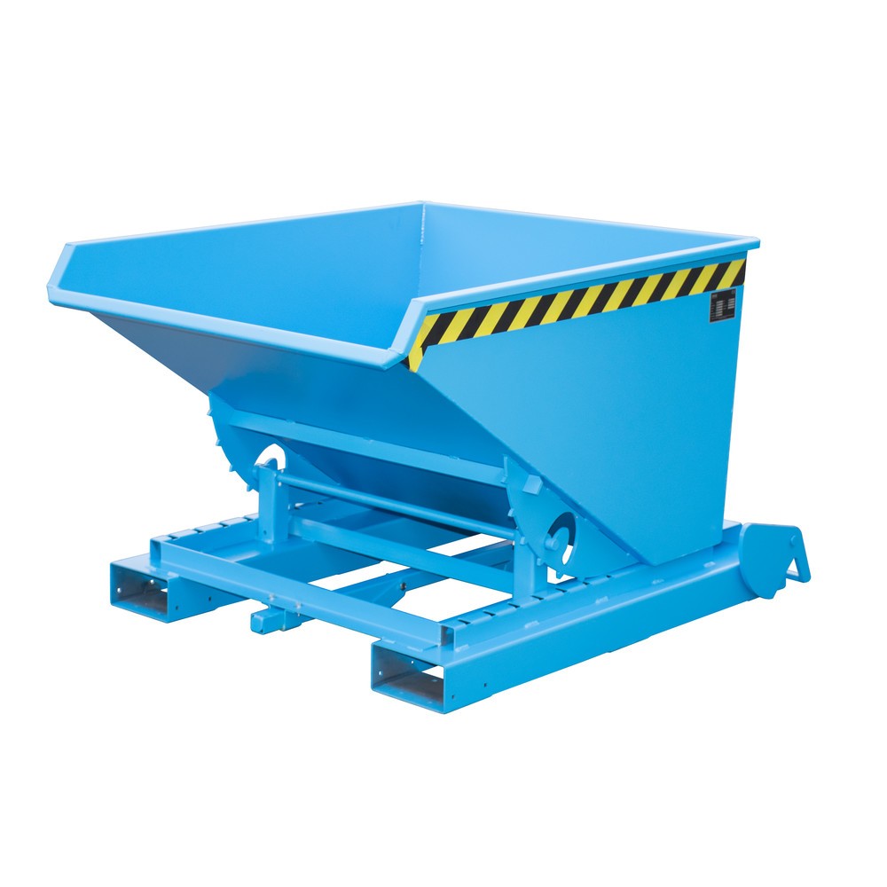 Imagen del producto: Bauer® contenedor basculante con mecanismo rodante automático, capacidad de carga 1.000 kg, pintado, volumen 0,6 m³, RAL 5012 azul luminoso
